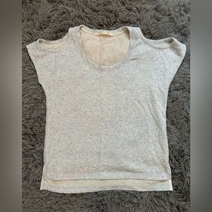 Boston Proper Jersey cold shoulder size S baby blue
